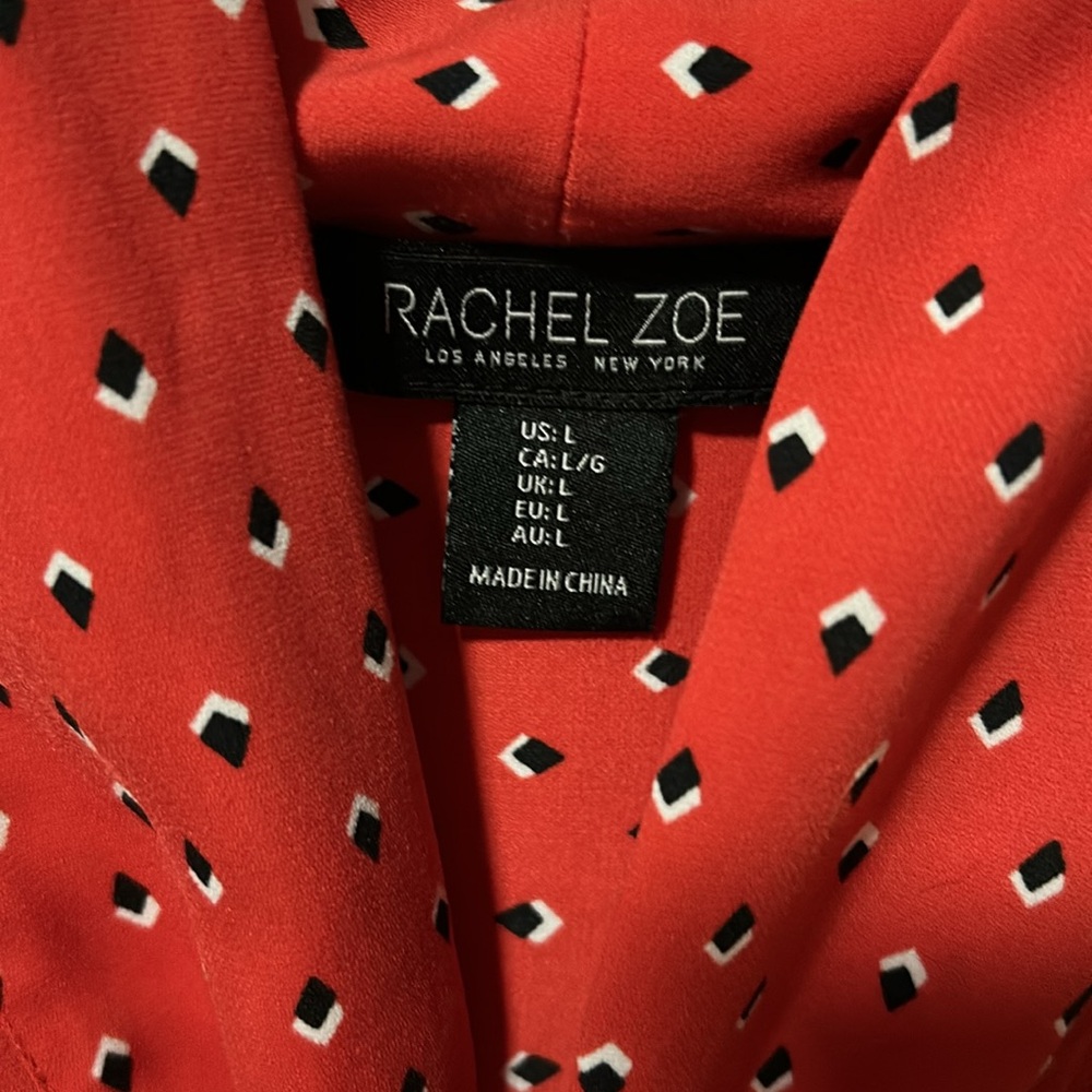 Rachel Zoe Long Sleeve Blouse With Neck Tie - Size L - Picture 3 of 7